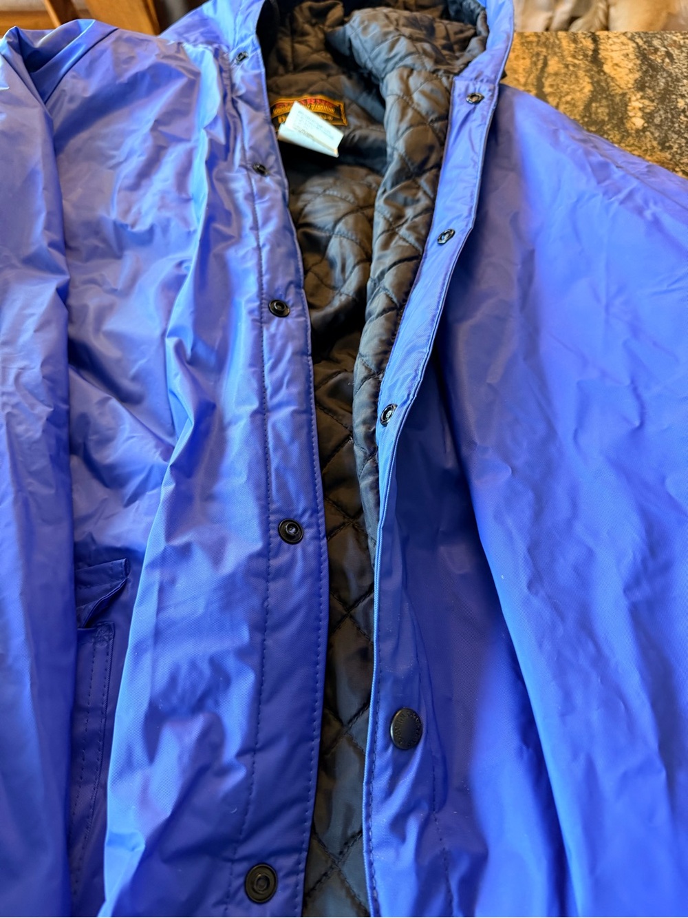 Sterns Men's Blue Quilted-Lined Raincoat